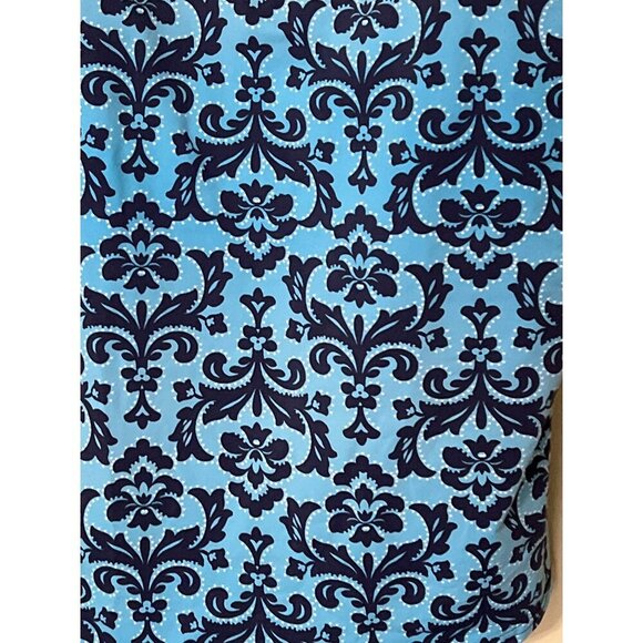 Lands End  Tankini Top Blue & Navy Damask Print‎ Vacation Beach Tropical - Picture 6 of 9